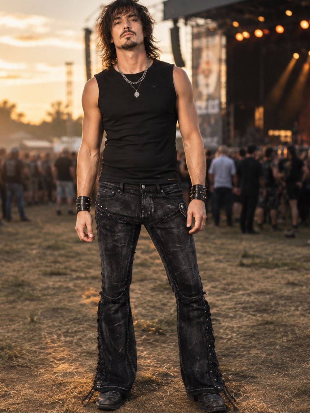 Wornstar Cutlass Smokewash  Men’s Bootcut Jeans Size 34 Black Rock Metal